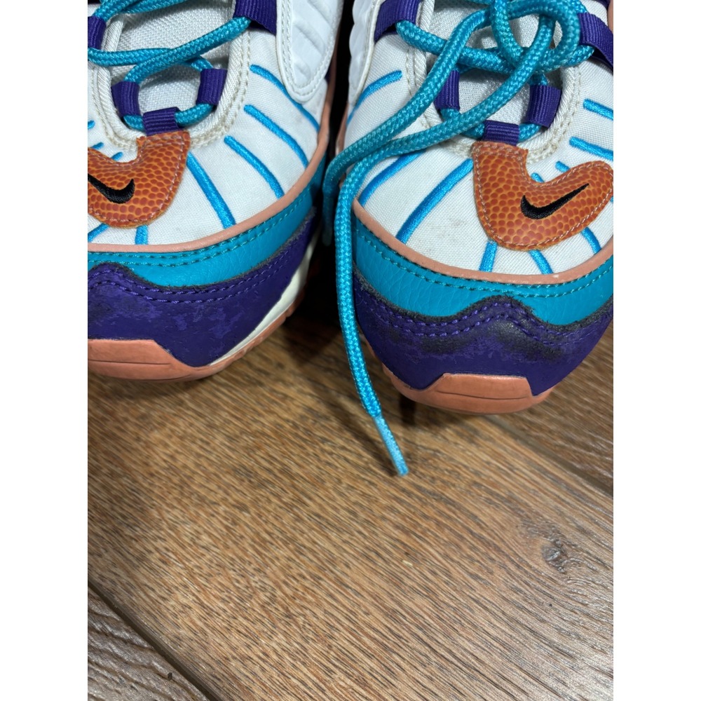 Nike‎ Air Max 98 SE Shoes White Teal Purple Orange Swoosh Size 7Y - Picture 2 of 12